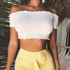 Smocked Crop Top Tiger Mist